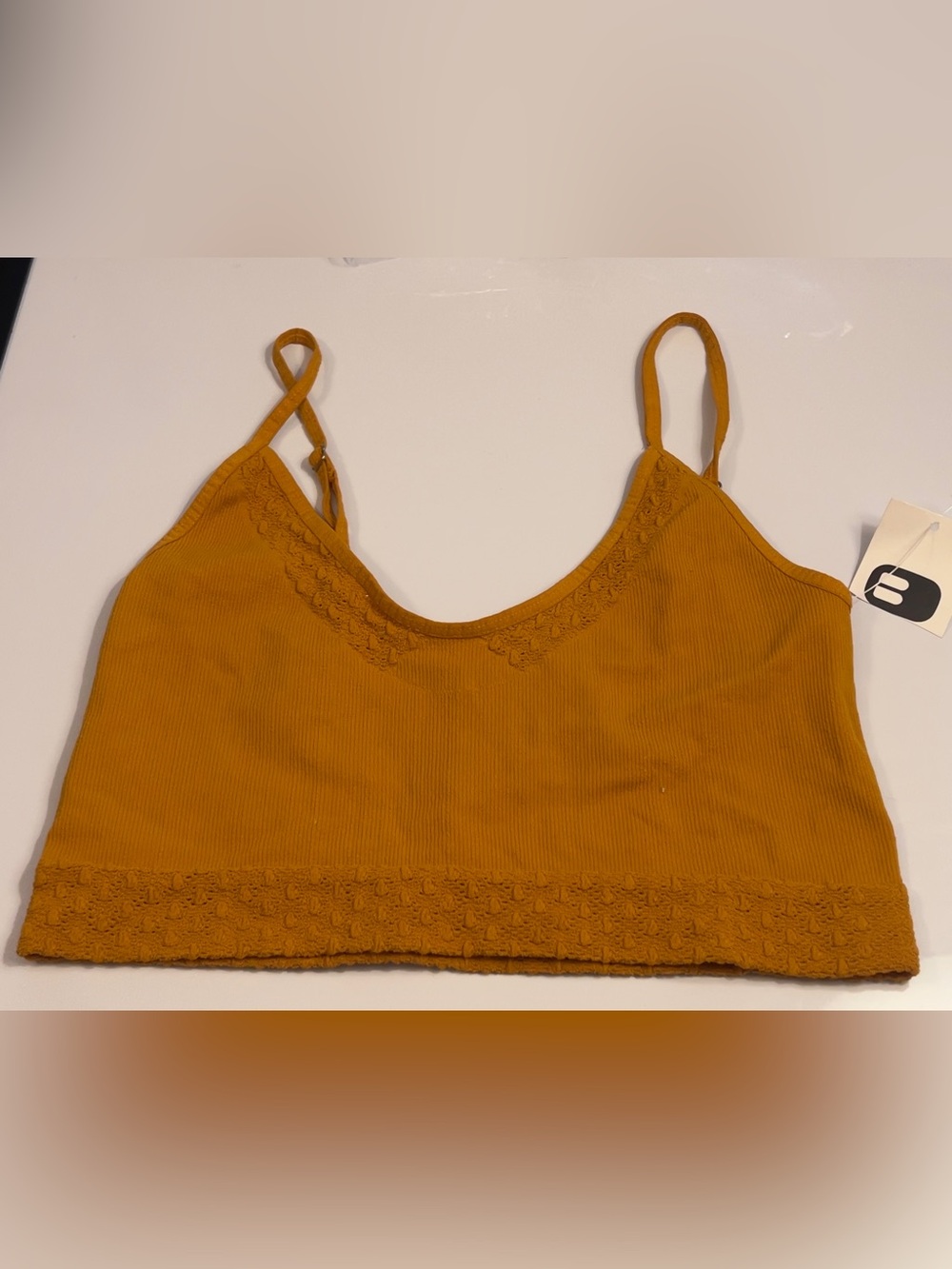 NWT Buckle BKE Essential Base Rib Strappy Sports Bra Size XS-S Marigold